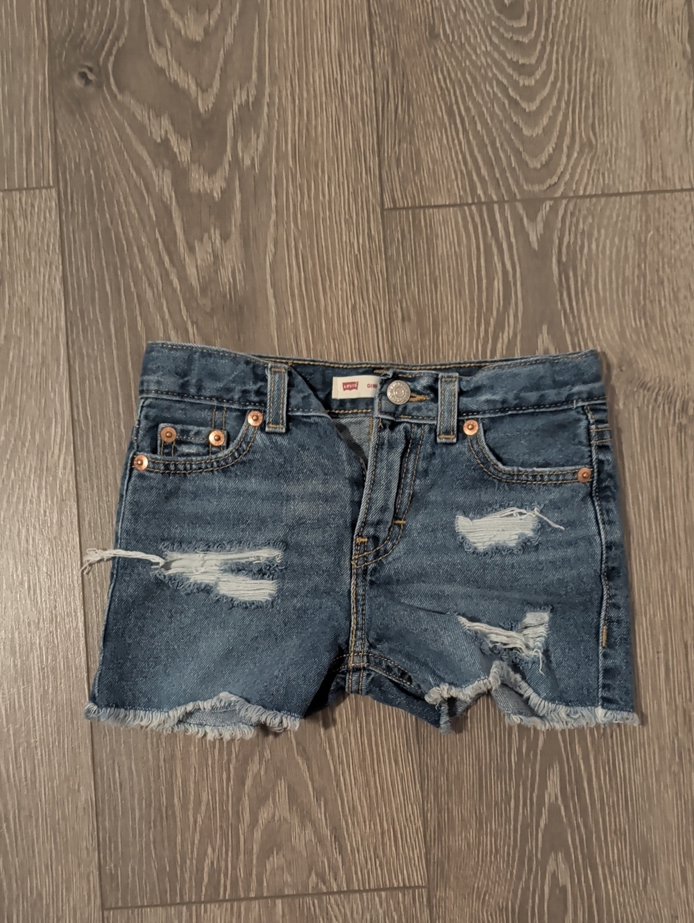 Levi's Girl Friend Short Girls Size 5 Jean Shorts Distressed